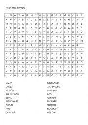 Furniture wordsearch