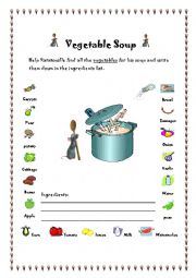 English Worksheet: Ratatouille Soup!