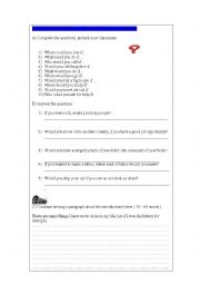 English Worksheet: Second Conditional