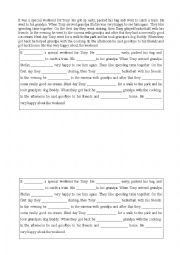 English Worksheet: Past Simple dictation