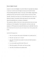 English Worksheet: The Beatles reading comprehension