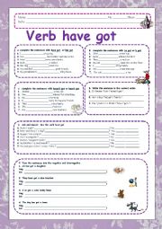 English Worksheet: VERB HAVE GOT