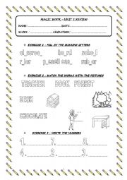 English Worksheet: review test for young learners