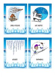 English Worksheet: WINTER FLASH-CARDS