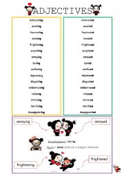 English Worksheet: Adjectives -ed / -ing