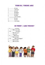 English Worksheet: This is/these are