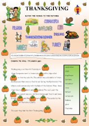 English Worksheet: THANKSGIVING