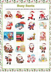 English Worksheet: BUSY SANTA - Christmas