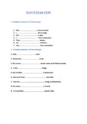 English Worksheet: Have/has got