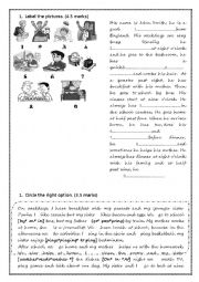 English Worksheet: mid term test 1 7th form part 2