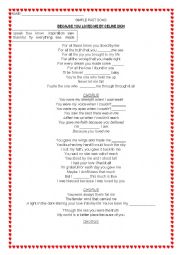 English Worksheet: SIMPLE PAST SONG