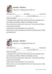 English Worksheet: My pet - Running Dictation