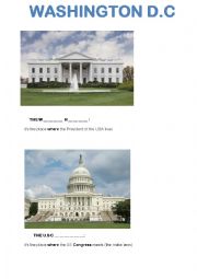 English Worksheet: Washington DC - Main Monuments