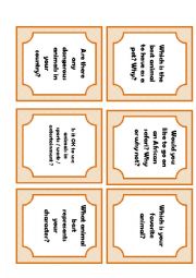 English Worksheet: conversation cards animals