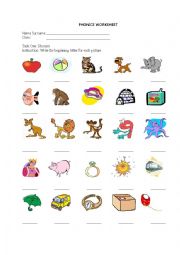 English Worksheet: phonics