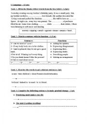English Worksheet: 8th form mid -term test n 2    