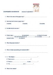 English Worksheet: DESPERATE HOUSEWIVES season 2