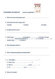 English Worksheet: DESPERATE HOUSEWIVES season 2