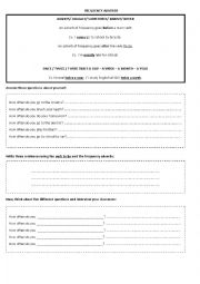 English Worksheet: Frequency Adverbs