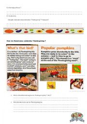 English Worksheet: Thanksgiving2