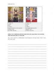 English Worksheet: COMPARE BRITNEY AND LADY GAGA
