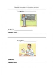 English Worksheet: Professions