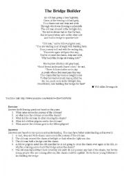 English Worksheet: The Bridge Builder