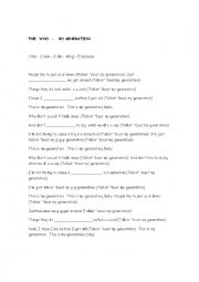 English Worksheet: MY GENERATION - THE  WHO  