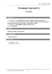 English Worksheet: lesson plan