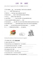 English Worksheet: AM IS ARE