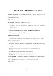English Worksheet: Lesson Plan Face 2 Face (Elementary)_Unit 6