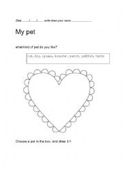 English Worksheet: my pet