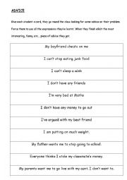 English Worksheet: Giving advice