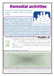 English Worksheet: Remedial work