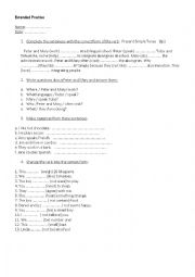 English Worksheet: PRESENT SIMPLE TENSE