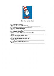 English Worksheet: The Cat in the Hat 