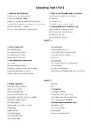 English Worksheet: Speaking 