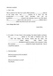 English Worksheet: Christmas and New Year