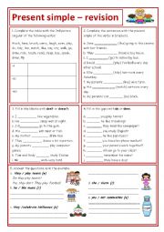 English Worksheet: PRESENT SIMPLE REVISION