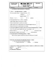English Worksheet: test for 9 th form