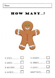 Gingerbread Man - Body parts: How many...?