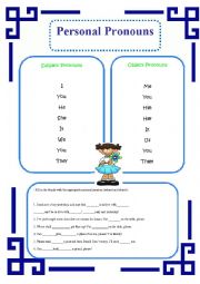 English Worksheet: Personal pronouns