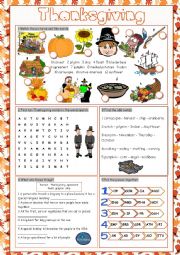 Thanksgiving Vocabulary Exercises