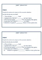 English Worksheet: Possessive Pronouns