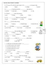 English Worksheet: Simple Present / Can - Cant