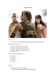 English Worksheet: Prince of Persia - Movie exercise
