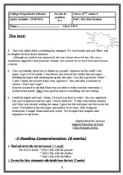 English Worksheet: end of term test n1