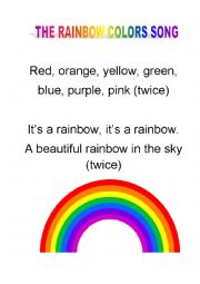 English Worksheet: Rainbow Song