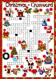 English Worksheet: CHRISTMAS  CROSSWORD