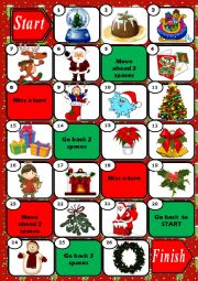 English Worksheet: CHRISTMAS  BOARD GAME